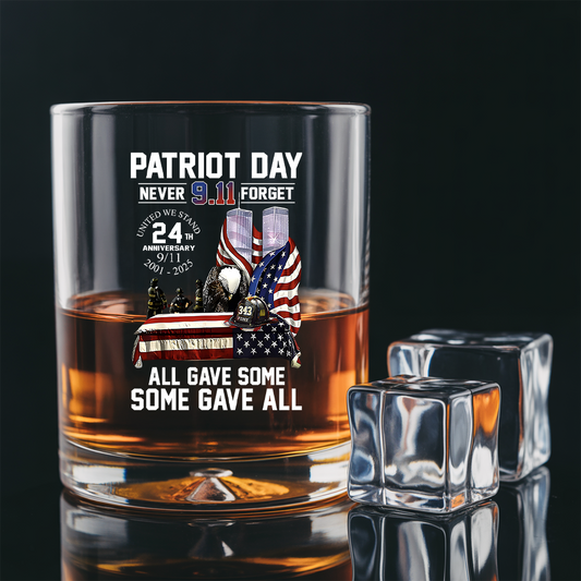 Personalized Patriot Day Never Forget All Gave Some Some Gave All 24 Year Anniversary Decanter Set, Gift For Fireman, First Responder Gift TNN044