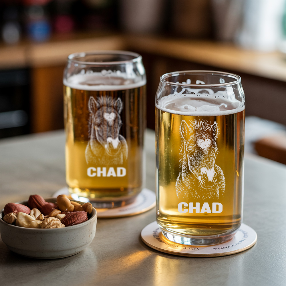 Custom Photo Horse Beer Can Glass | Personalized Gift for Pet Owners | Gift For Pet Lover TNNGL02