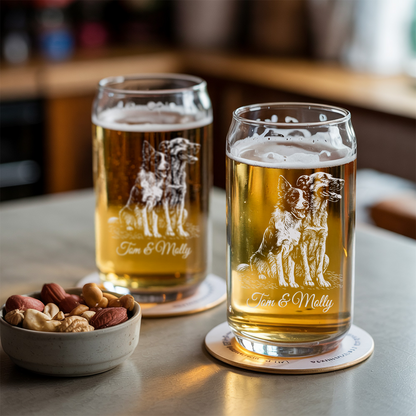 Custom Photo Pet Beer Glasses | Personalized Pet Beer Can Glasses | Gift For Pet Lover TNNGL33