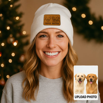 Custom Dog Face Beanie Hat – Personalized Pet Knit Winter Hat, Unique Gift for Pet Lovers TH99B09