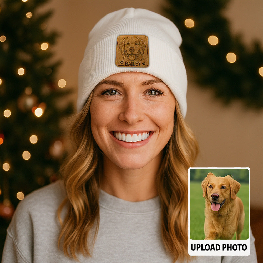Custom Dog Beanie Hat – Personalized Dog Photo Winter Hat, Gift for Dog Moms and Animal Lovers TH99B10