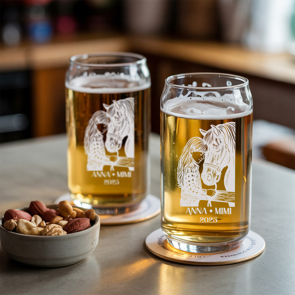 Custom Photo Horse Beer Can Glass | Personalized Gift for Pet Owners | Gift For Pet Lover TNNGL46