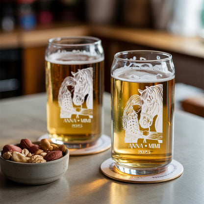 Custom Photo Horse Beer Can Glass | Personalized Gift for Pet Owners | Gift For Pet Lover TNNGL46