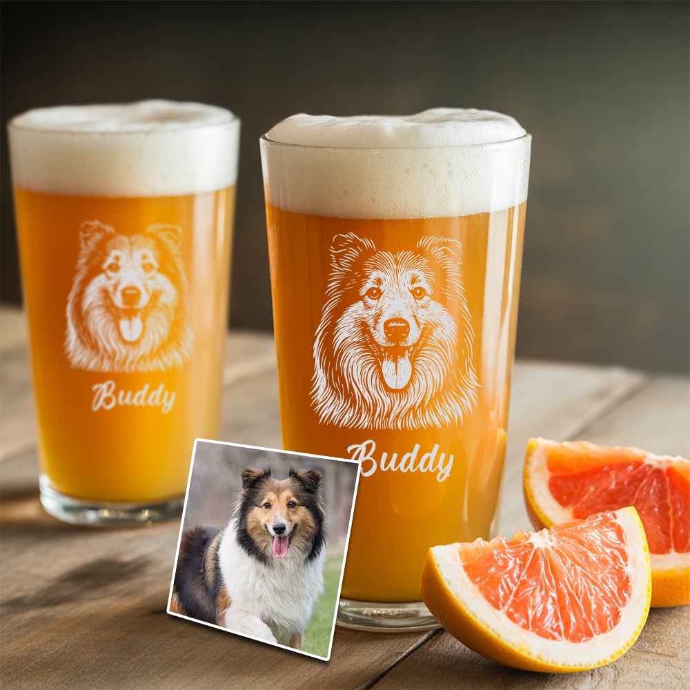 Custom Dog Photo Beer Glasses | Personalized Pint Glass | Gift for Pet Owners TNNGL19