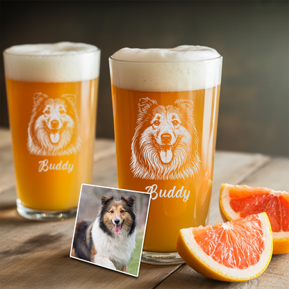 Custom Dog Photo Beer Glasses | Personalized Pint Glass | Gift for Pet Owners TNNGL19