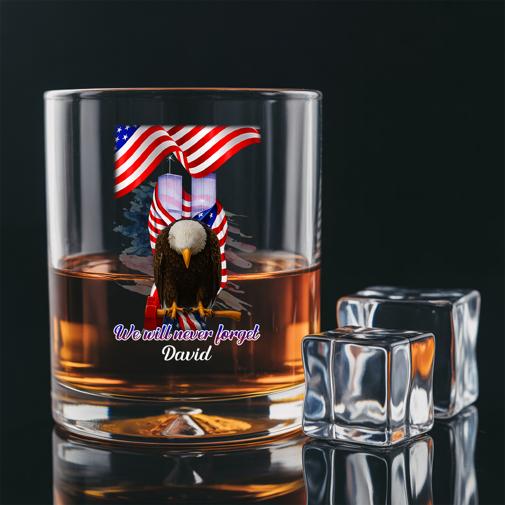 Personalized Patriot Day 911 Firefighter We Will Never Forget Decanter Set, Gift For Fireman, First Responder Gift TNN043