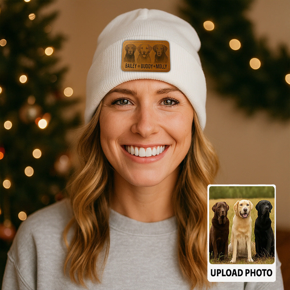 Custom Dog Photo Knit Beanie – Personalized Pet Winter Hat, Warm Gift for Dog Moms & Dads TH99B08