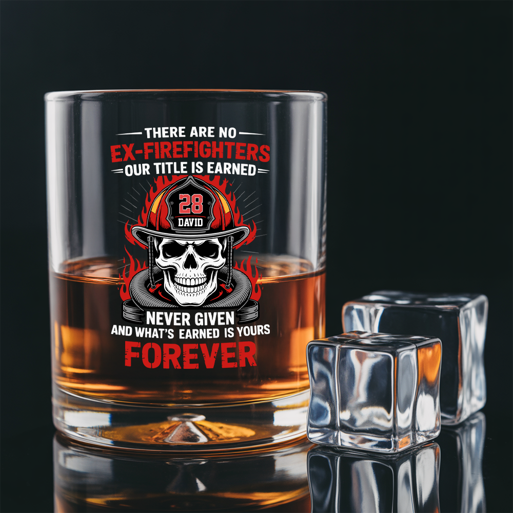 Personalized There Are No Ex-Firefighters Our Title Is Earned Never Given Decanter Set, Gift For Fireman, First Responder Gift TNN033