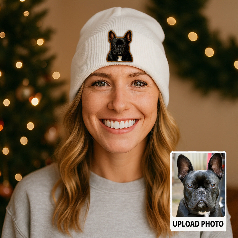 Custom Dog  Beanie Hat – Personalized Pet Winter Knit Hat, Cute Animal Lover Gift Idea TH99B19