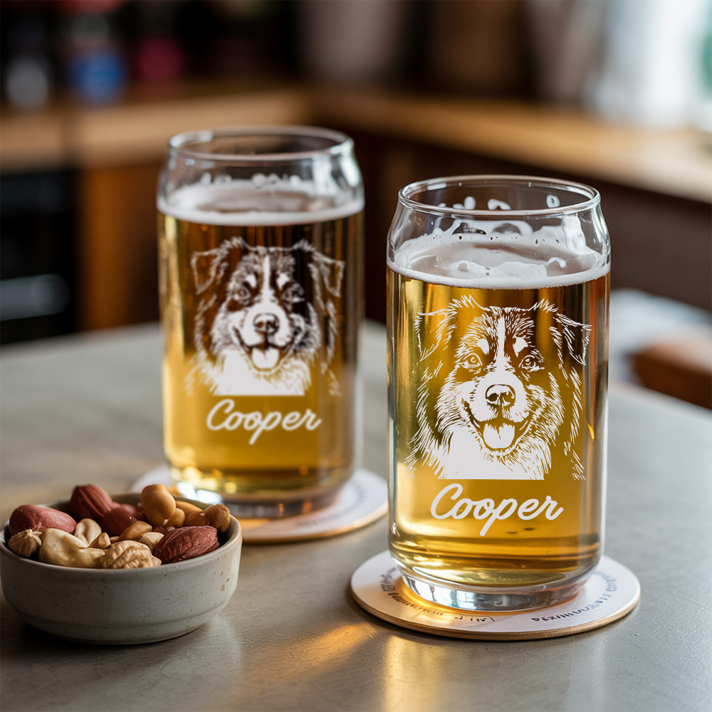 Custom Photo Dog Beer Can Glass | Personalized Gift for Pet Owners | Gift For Pet Lover TNNGL27
