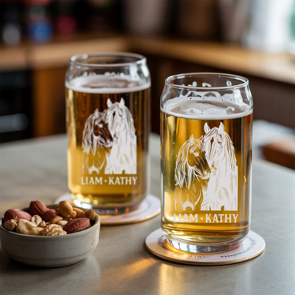 Custom Photo Horse Beer Can Glass | Personalized Gift for Pet Owners | Gift For Pet Lover TNNGL45