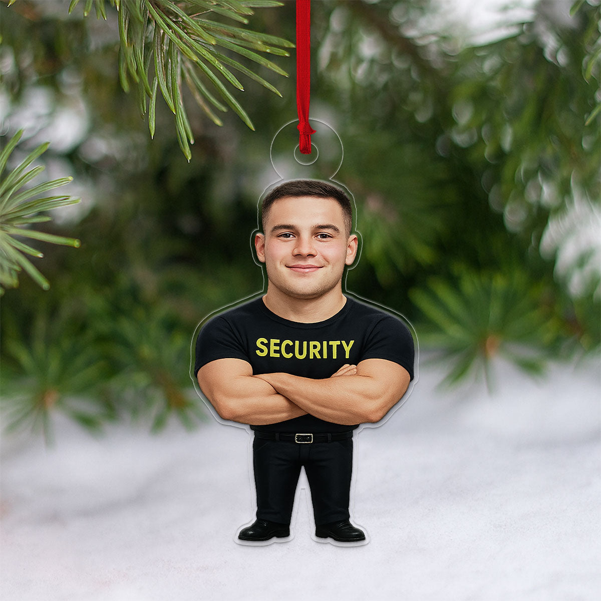 Custom Photo Bodyguard Ornament, Personalized Security Guard Christmas Ornament, Custom Profession Holiday Decoration, Unique Keepsake Gift