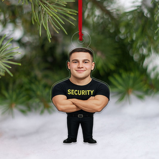 Custom Photo Bodyguard Ornament, Personalized Security Guard Christmas Ornament, Custom Profession Holiday Decoration, Unique Keepsake Gift