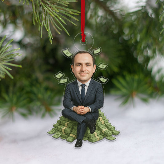 Custom Photo Businessman Ornament, Personalized Christmas Ornament, Corporate Holiday Gift, Office Worker Decoration, Professional Keepsake