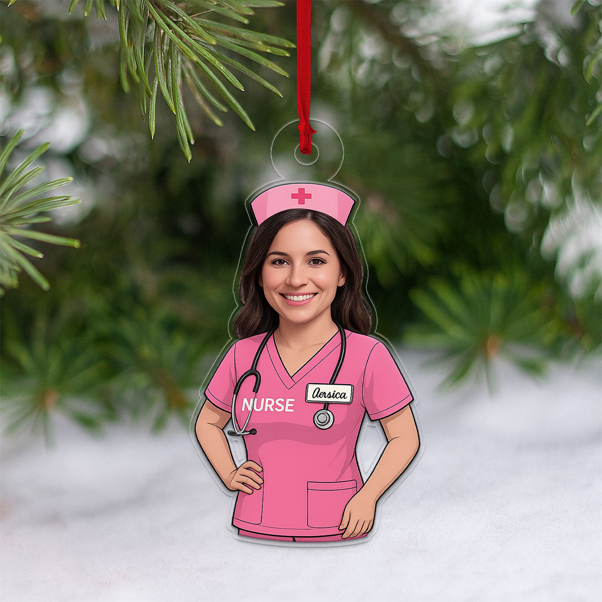 Custom Photo Nurse Ornament, Personalized Christmas Ornament, Medical Professional Holiday Decoration, Nursing Student Gift, Unique Keepsake