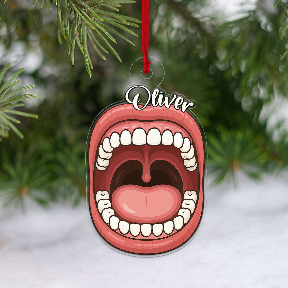 Personalized Mouth Ornament, Custom Anatomy Christmas Ornament, Dentist Dental Student Gift, Medical Holiday Decoration, Unique Keepsake