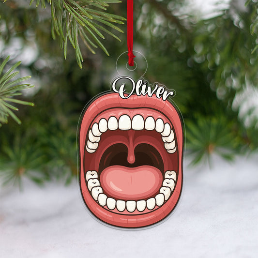 Personalized Mouth Ornament, Custom Anatomy Christmas Ornament, Dentist Dental Student Gift, Medical Holiday Decoration, Unique Keepsake