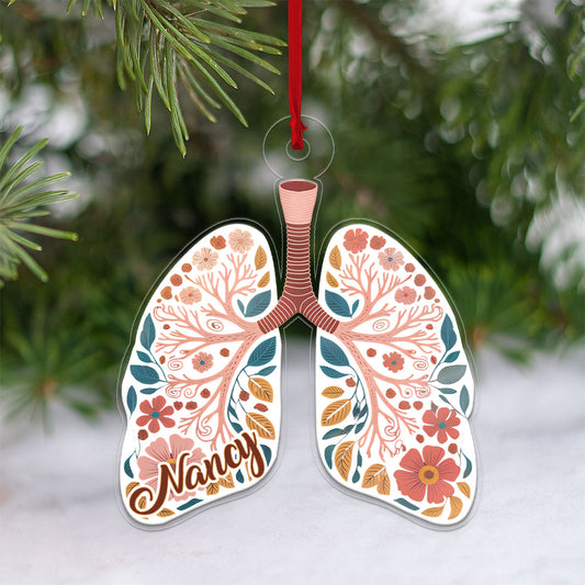 Personalized Respiratory Therapy Lungs Christmas Ornament, Custom Medical Ornament, Respiratory Therapist Gift, Anatomy Holiday Decoration