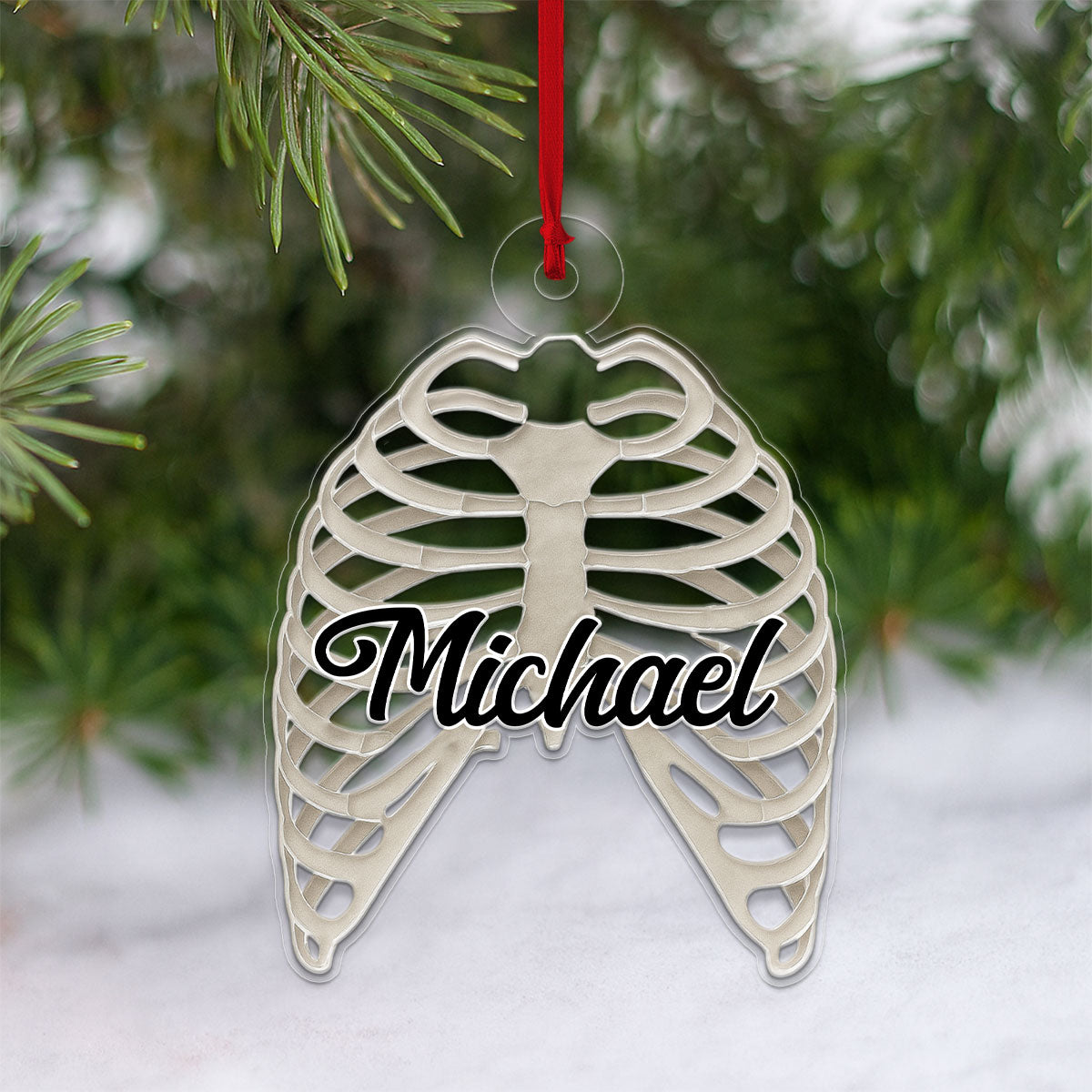 Personalized Ribcage Ornament, Custom Anatomy Christmas Ornament, Medical Student Gift, Doctor Nurse Holiday Decoration, Unique Keepsake