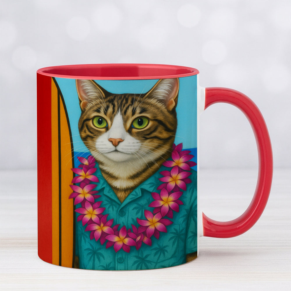 Custom Photo Surfer Cat MugGift For Cat Lovers