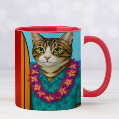Custom Photo Surfer Cat MugGift For Cat Lovers