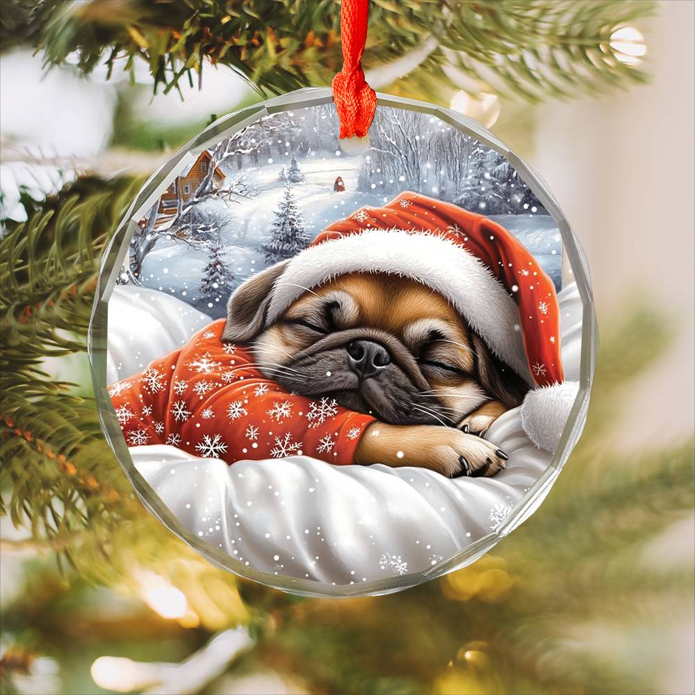 Pug Dog Sleeping In Bed Design 3