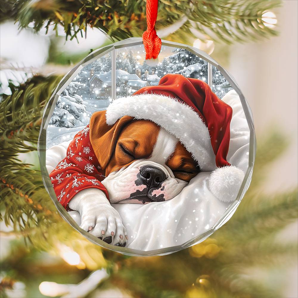 Boxer Dog Sleeping In Bed Design 4