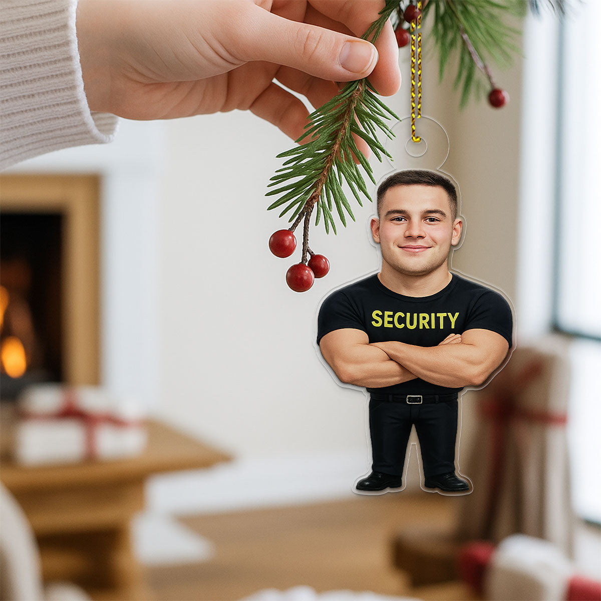 Custom Photo Bodyguard Ornament, Personalized Security Guard Christmas Ornament, Custom Profession Holiday Decoration, Unique Keepsake Gift