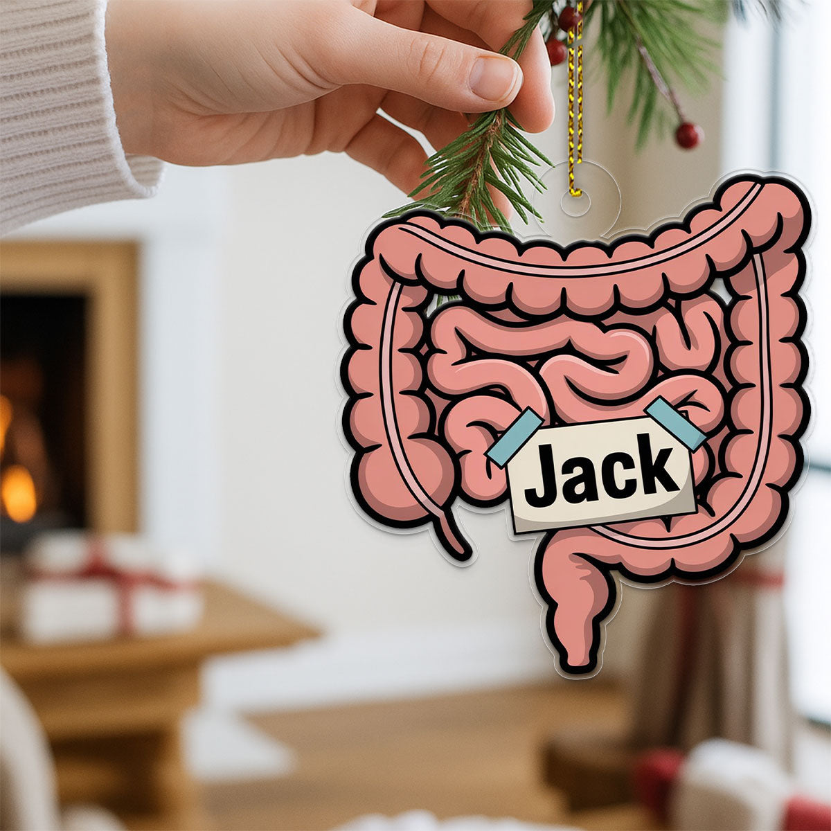 Personalized Intestines Ornament, Custom Anatomy Christmas Ornament, Medical Student Gift, Doctor Nurse Holiday Decoration, Unique Keepsake