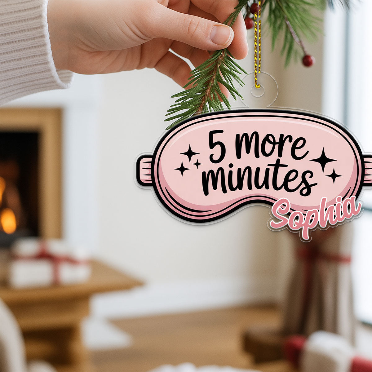 Personalized Sleep Mask Ornament, Custom Funny Christmas Ornament, Sleep Lover Gift, Self Care Holiday Decoration, Unique Cozy Keepsake