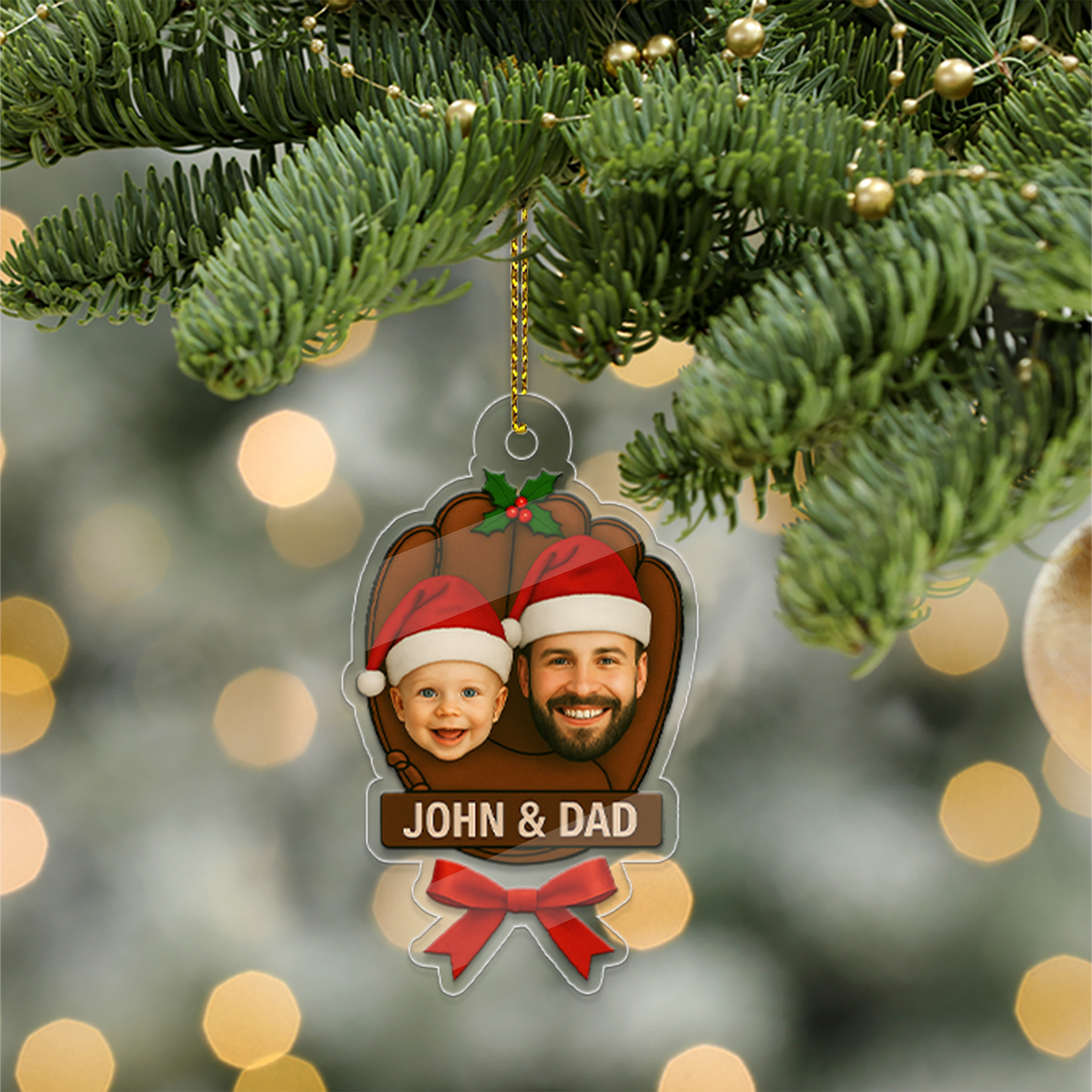 Custom Photo Baseball Glove Ornament, Personalized Baby Baseball Keepsake, Baseball Gift, Custom Photo Gift, Christmas Gifts