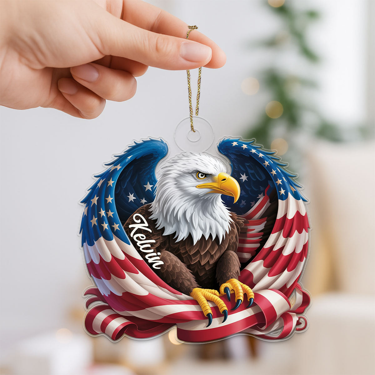 Custom Name Eagle American Flag For Patriot