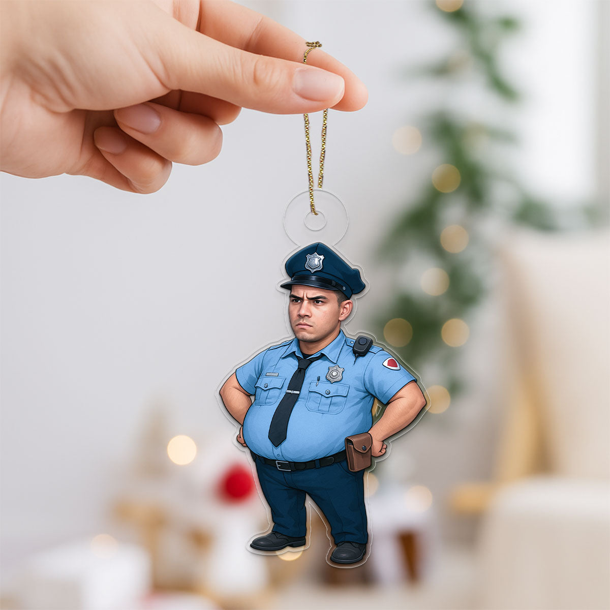 Custom Photo Funny Police Ornament, Personalized Cop Christmas Ornament, Gag Gift Holiday Decoration, Quirky Keepsake, Unique Xmas Ornament