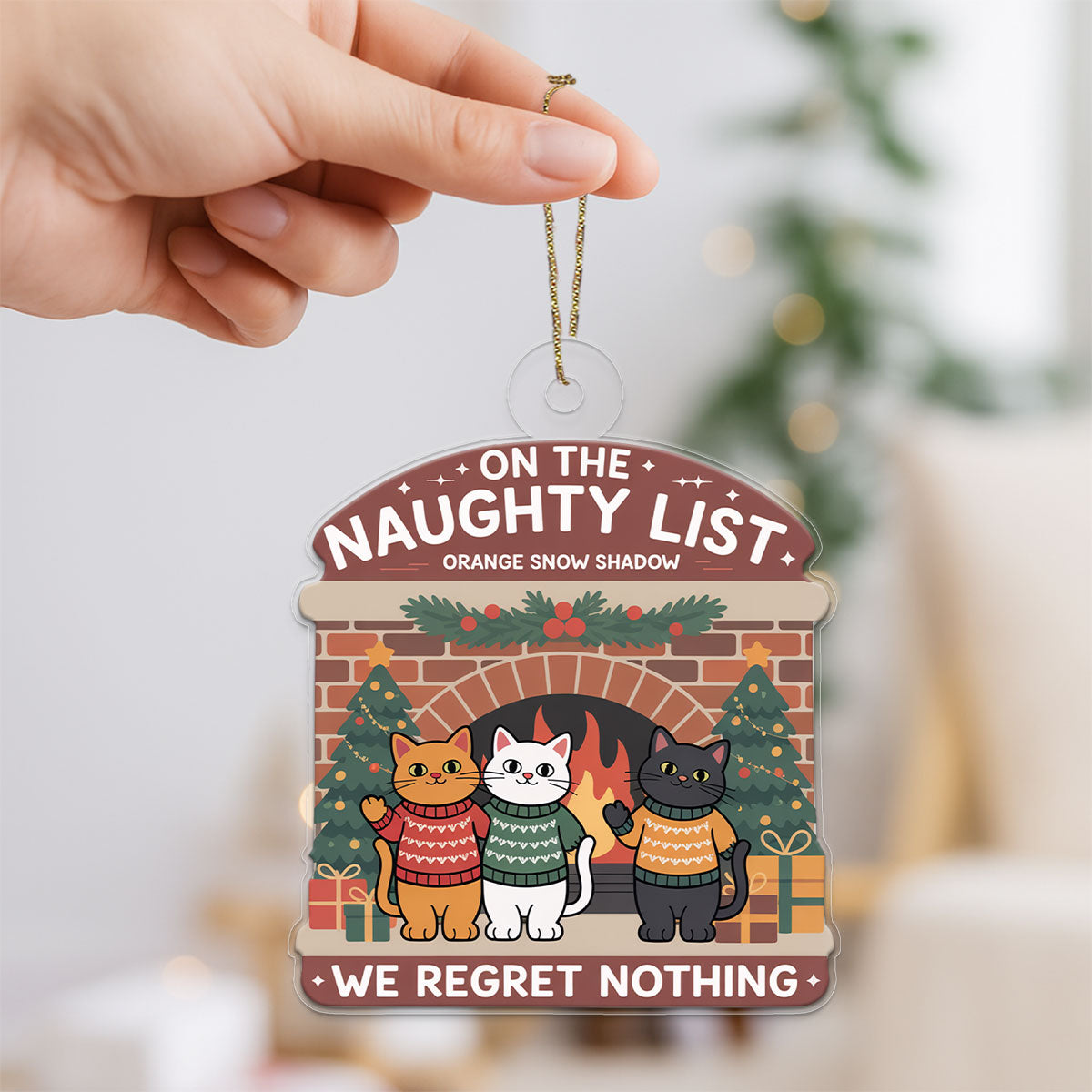 Funny Cat Personalized Acrylic Ornament2