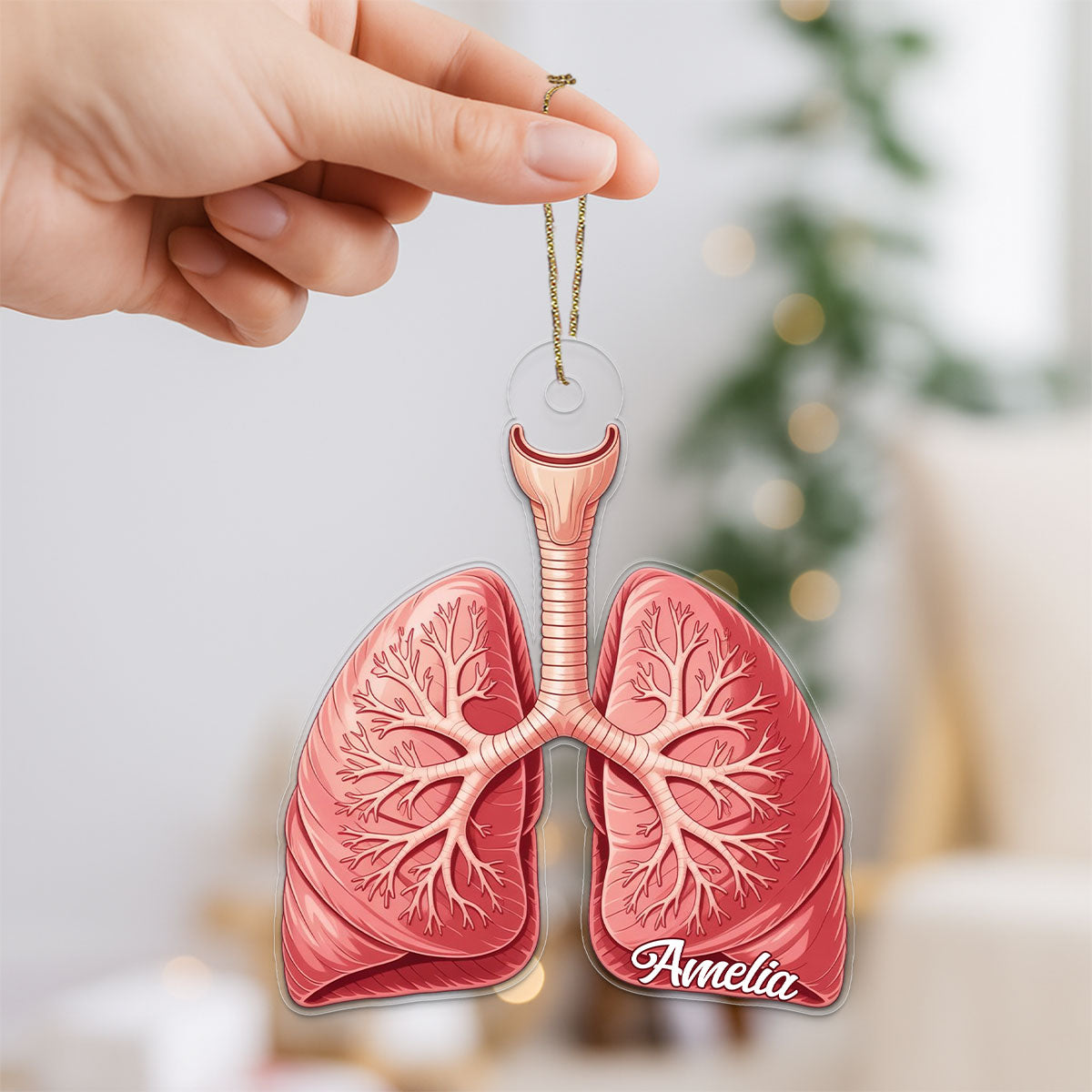 Personalized Human Lungs Ornament, Custom Medical Christmas Ornament, Lungs Gift, Respiratory Therapist Holiday Decoration, Unique Keepsake
