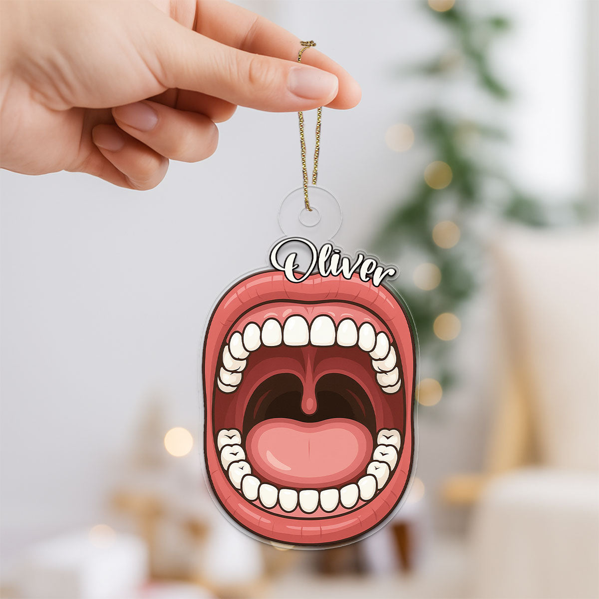 Personalized Mouth Ornament, Custom Anatomy Christmas Ornament, Dentist Dental Student Gift, Medical Holiday Decoration, Unique Keepsake