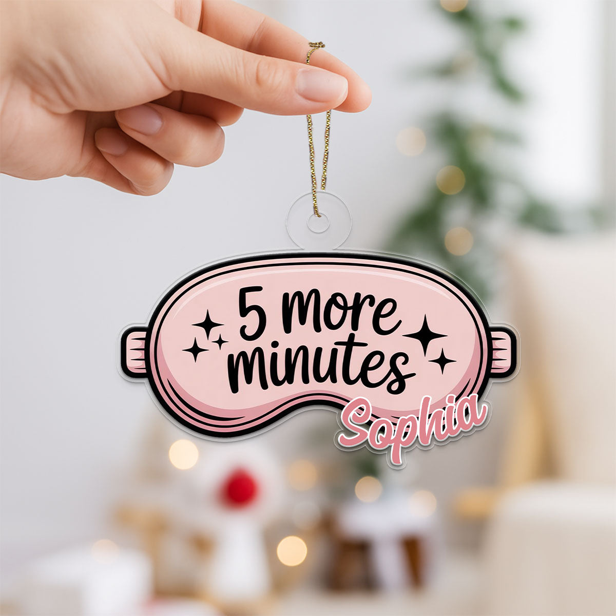 Personalized Sleep Mask Ornament, Custom Funny Christmas Ornament, Sleep Lover Gift, Self Care Holiday Decoration, Unique Cozy Keepsake