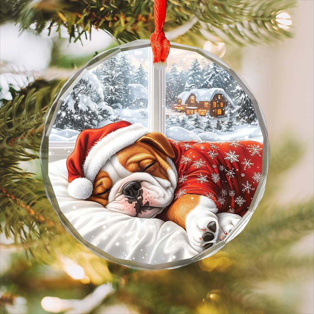 Bulldog Sleeping In Bed Design 2