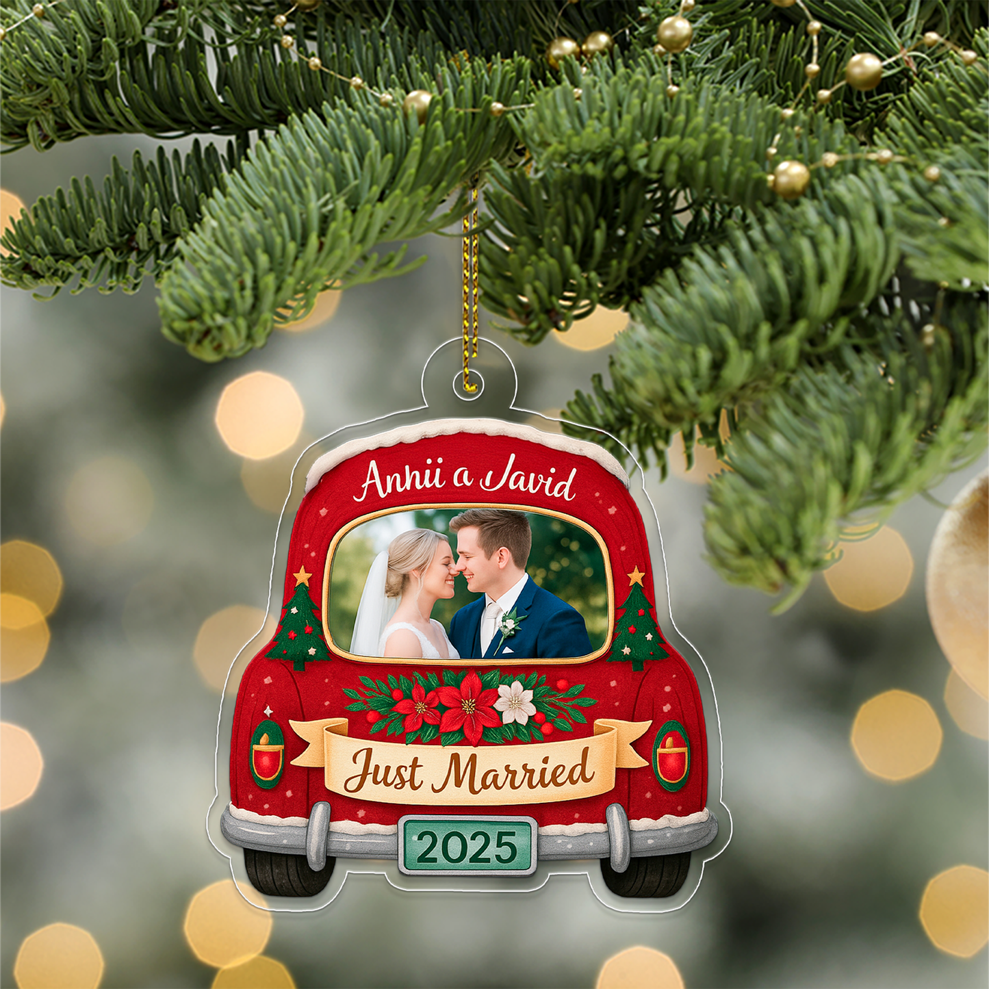 Custom Photo Wedding Just Married