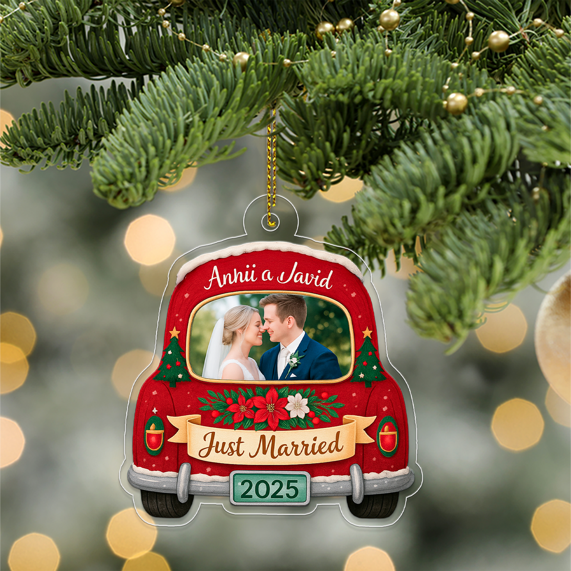 Custom Photo Wedding Just Married