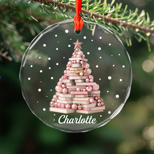 Custom Name Book Xmas Tree For Libraby Girl