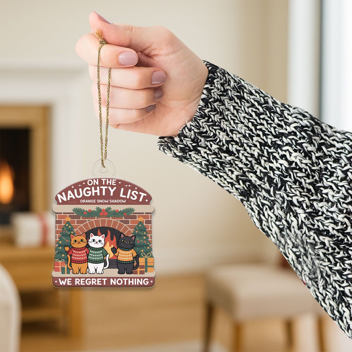 Funny Cat Personalized Acrylic Ornament2