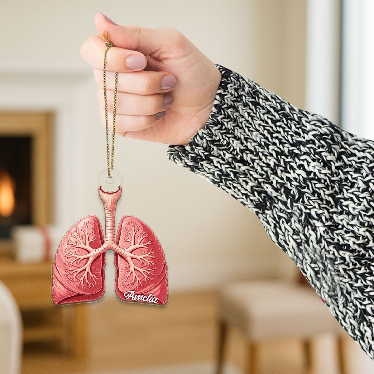 Personalized Human Lungs Ornament, Custom Medical Christmas Ornament, Lungs Gift, Respiratory Therapist Holiday Decoration, Unique Keepsake