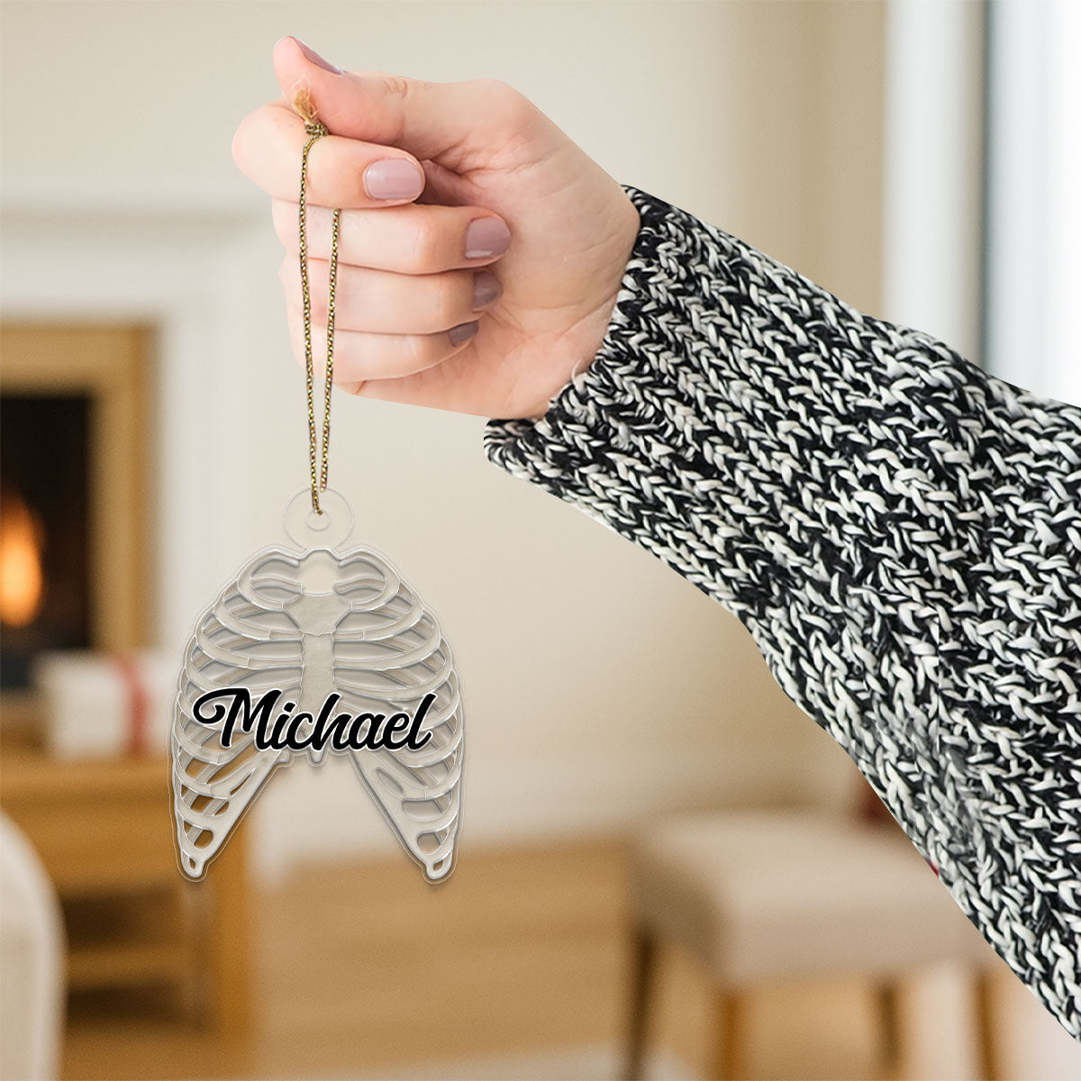 Personalized Ribcage Ornament, Custom Anatomy Christmas Ornament, Medical Student Gift, Doctor Nurse Holiday Decoration, Unique Keepsake