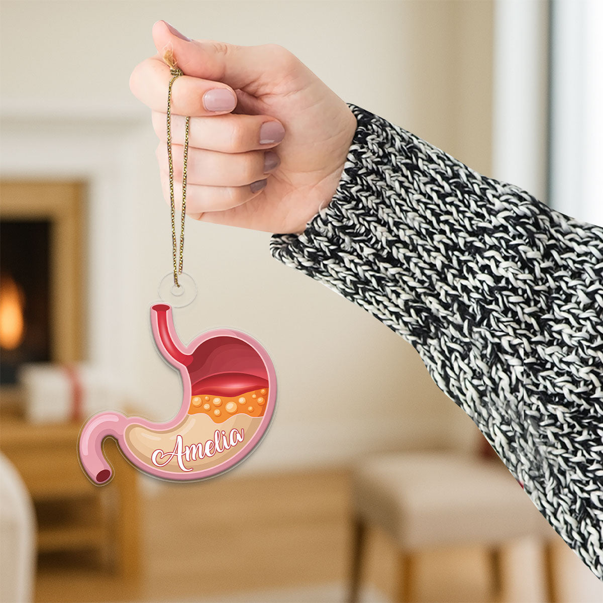 Custom Stomach Ornament, Personalized Funny Anatomy Christmas Ornament, Quirky Holiday Gift, Medical Humor Decoration, Unique Xmas Keepsake