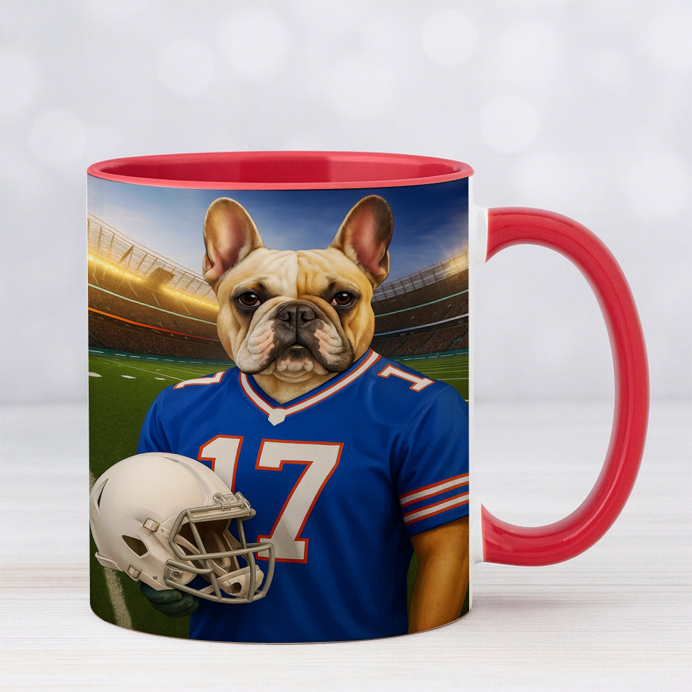 Custom Dog Photo Football Style Mug _ Gift For Dog Lovers