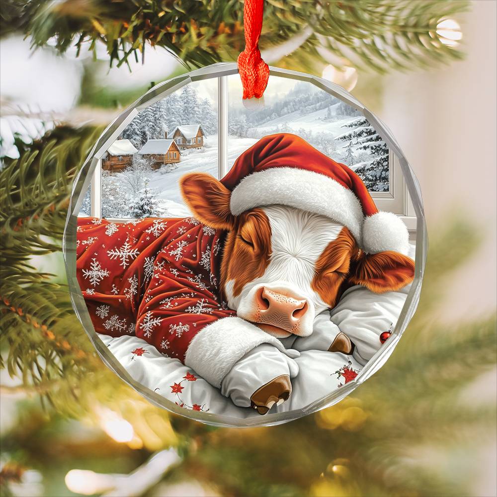 Hereford Cow Sleeping In Bed Design 1