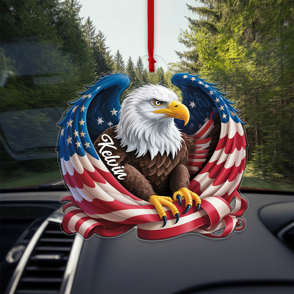 Custom Name Eagle American Flag For Patriot