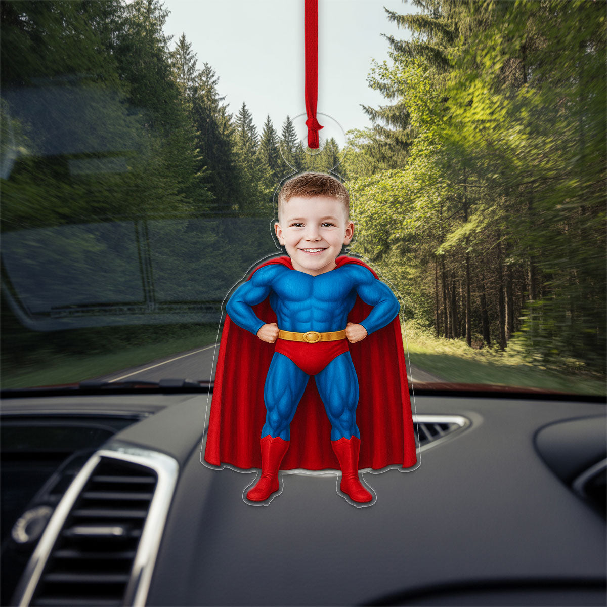 Custom Photo Baby Boy Superman Ornament, Personalized Superhero Christmas Ornament, Baby’s First Christmas Gift