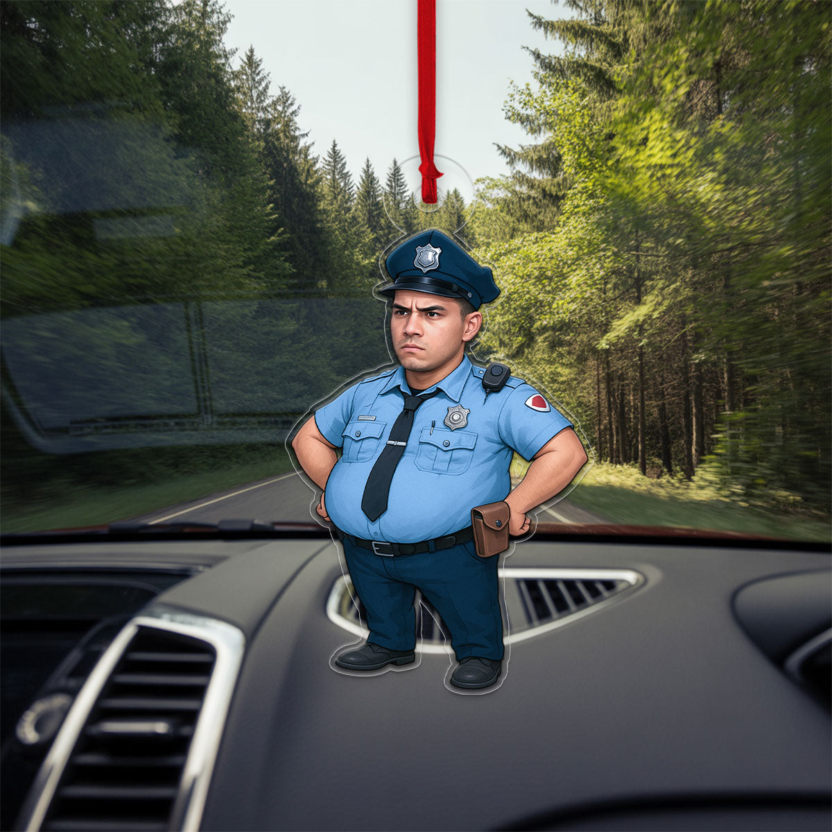Custom Photo Funny Police Ornament, Personalized Cop Christmas Ornament, Gag Gift Holiday Decoration, Quirky Keepsake, Unique Xmas Ornament